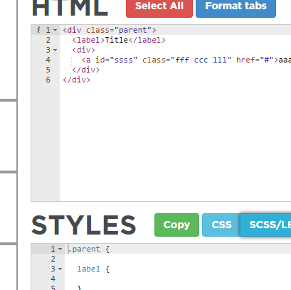 Online HTML to CSS/SCSS/LESS/SASS Converter (Generator)